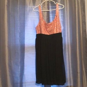 Pink & Black Sequin Dress
